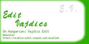 edit vajdics business card